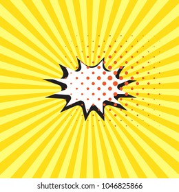 Comic speech bubbles set. Vector bright dynamic cartoon illustrations isolated on pop art background.

