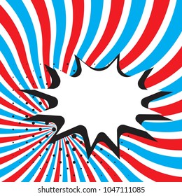 Comic speech bubbles set. Vector bright dynamic cartoon illustrations isolated on pop art background.

