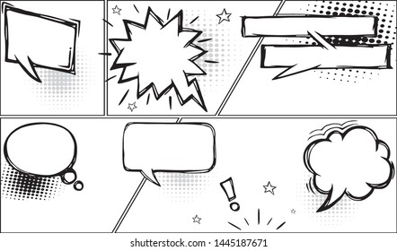 Comic Speech Bubbles Comic Strip Background Stock Vector (Royalty Free ...