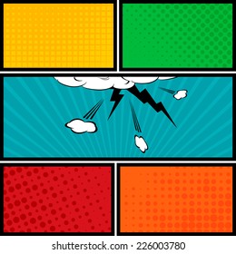 Comic Speech Bubbles And Comic Strip Background Vector Illustration