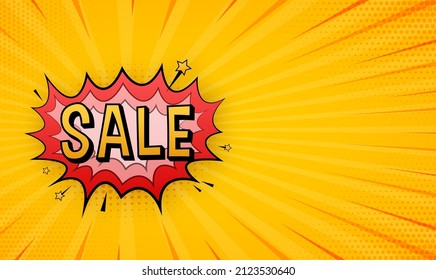 Comic speech bubbles with text Sale. Symbol, sticker tag, special offer label, advertising badge. Vector stock illustration