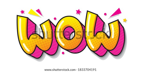 Comic Speech Bubbles Text Wow Vector Stock Vector (Royalty Free ...