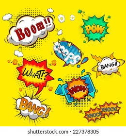 Comic speech bubbles vector