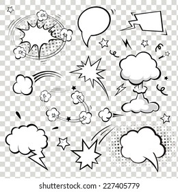 Comic Speech Bubbles. vector illustration. Black and white