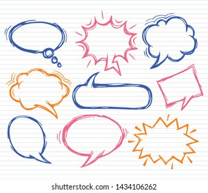 Comic Speech Bubbles - vector illustration.comic book style speech bubbles set over colorful background