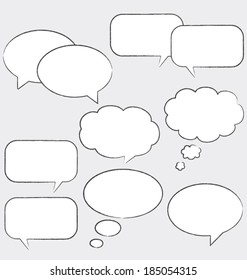 Comic speech bubbles. Vector set. Flat design ui.