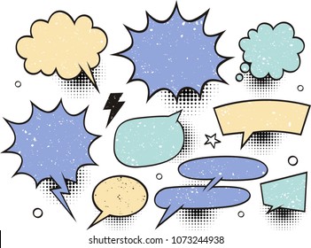 Comic Speech Bubbles vintage Collection. Vector illustration