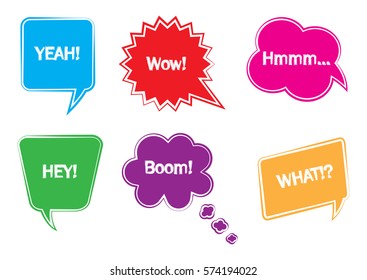 Comic speech bubbles.Speech bubbles with messages.Vector illustration.