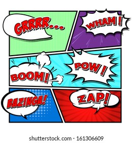 comic speech bubbles,Vector Illustration 