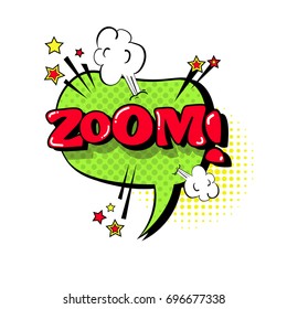 Comic Speech Chat Bubble Pop Art Style Zoom Expression Text Icon Vector Illustration
