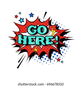 Comic Speech Chat Bubble Pop Art Style Bam Expression Text Icon Vector Illustration