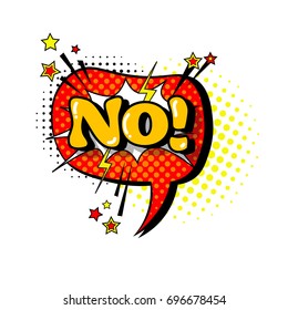 Comic Speech Chat Bubble Pop Art Style No Expression Text Icon Vector Illustration