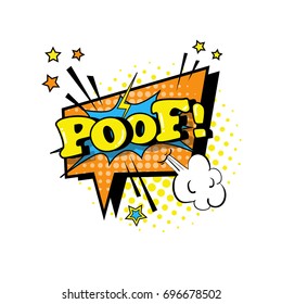 Comic Speech Chat Bubble Pop Art Style Poof Expression Text Icon Vector Illustration