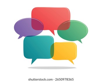 Comic speech with cute and funny style Flat vector design. white background.