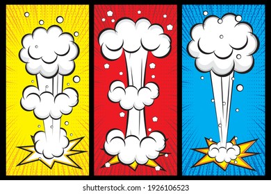 Comic speech, explosion, bubble speech and blank template