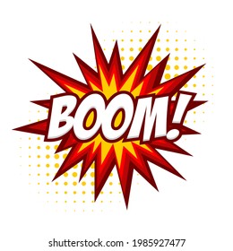 comic speech sound boom vector illustration with explode