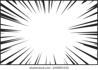 Comic Speed Lines, Abstract Comics Book Flash Explosion, Radial Lines On White Background. Vector Superhero Design