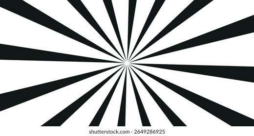 Plano de fundo das linhas de velocidade em quadrinhos. Efeito de explosão de livro de desenhos animados. Quadro de padrão de linha radial de super-herói. Fundo de impacto vetorial. Pop art flash beams ou raios fundo. ilustração vetorial eps10