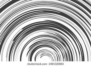 Comic speed lines background for manga and anime. Vector radial action effect. Black radiating stripes