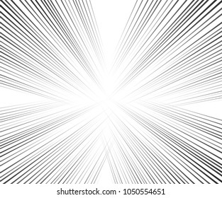 Comic speed lines background Rectangle fight stamp for card Manga or anime, graphic texture, superhero action, explosion background. Black and white vector illustration