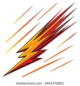 Comic Speed lines Orange and Black on white background