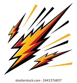 Comic Speed lines Orange and Black on white background