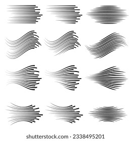 Comic speed motion lines collection. Speed Line. Lines for Comic Books. Vector illustration EPS10