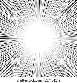 Comic Book Black White Radial Lines Stock Vector Royalty Free