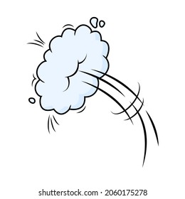 Comic Speed Vector Cloud. Catroon Motion Puff Effect Explosion Bubble, Jump With Smoke Or Dust. Fun Onomatopoeia Illustration