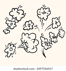 Comic speed vector cloud With illustration style doodle and line art