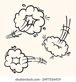 Comic speed vector cloud With illustration style doodle and line art