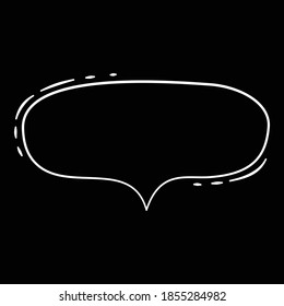 Comic square speech bubble pop art icon. Hand drawn and outline illustration of comic square speech bubble pop art vector icon for web design