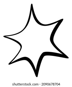 Icono de estrella cómica. Efecto de ráfaga de sonido en estilo de línea