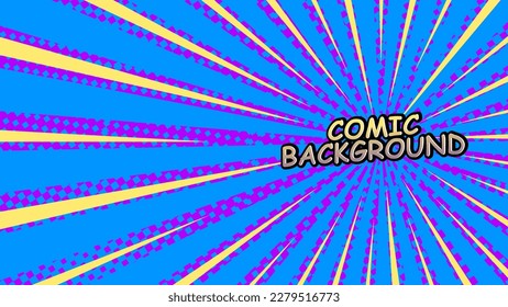 
comic strip background blue vector illustration