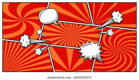 comic strip frame,panel layout red background