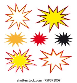 Comic strip graphic novel splash star element vector set