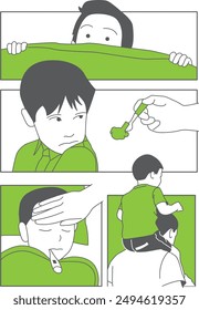 comic strip illustration parenting and caring for children