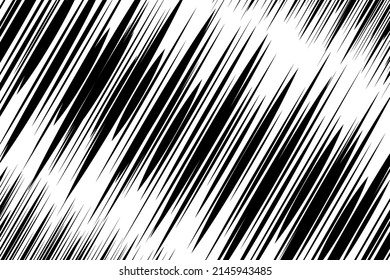 Comic Strip Motion Angle Lines. Anime Comics Book Hero Speed Or Fight Action Texture Rays. Manga Superhero Cartoon Explosions Drawing Ink Background. Vector Black And White Eps Illustration