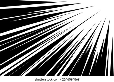 Comic Strip Radial Motion Lines. Anime Comics Book Hero Speed Or Fight Action Texture Rays. Manga Cartoon Drawing Explosions Background. Vector Graphic Ink Eps Illustration