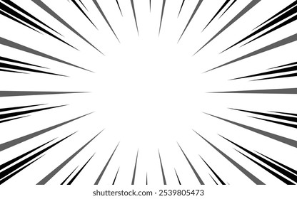 Comic strip radial motion lines. Super hero anime comic book
