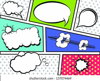 Comic Strip with Speech Bubbles- Vector