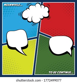 Comic strip template vector mock up