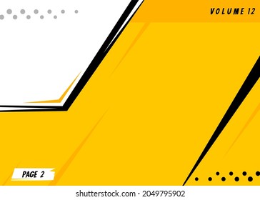 Comic Strips, Orange And White, With Black Lines And Half Tones