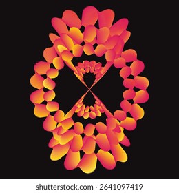 Comic Style Abstract Symmetry Flower Stock Illustration