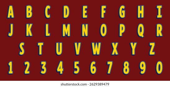 comic style alphabet text effect design