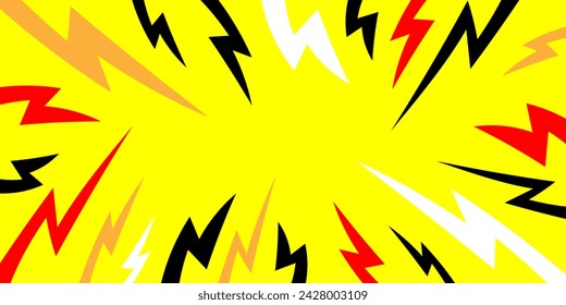 Comic style background with lightning. Abstract vector background.