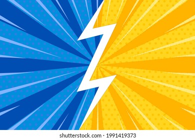 comic style background.fighting cartoon background.blue and yellow