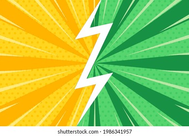 Comic Style Background.yellow And Green Fighting Cartoon Background.