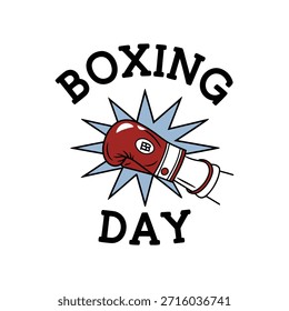 Ilustração do dia de boxe estilo cômico com luva de perfuração
