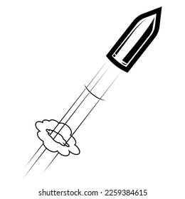 Comic style bullets in flight, cartridge cartoon shot, cannon volley of projectiles	